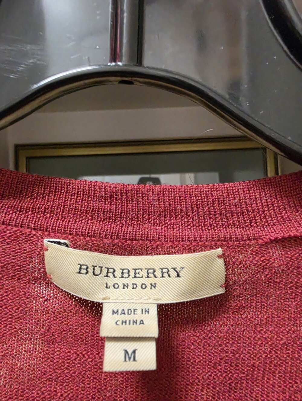 Burberry London Women's Red Knit Sweater - Size M